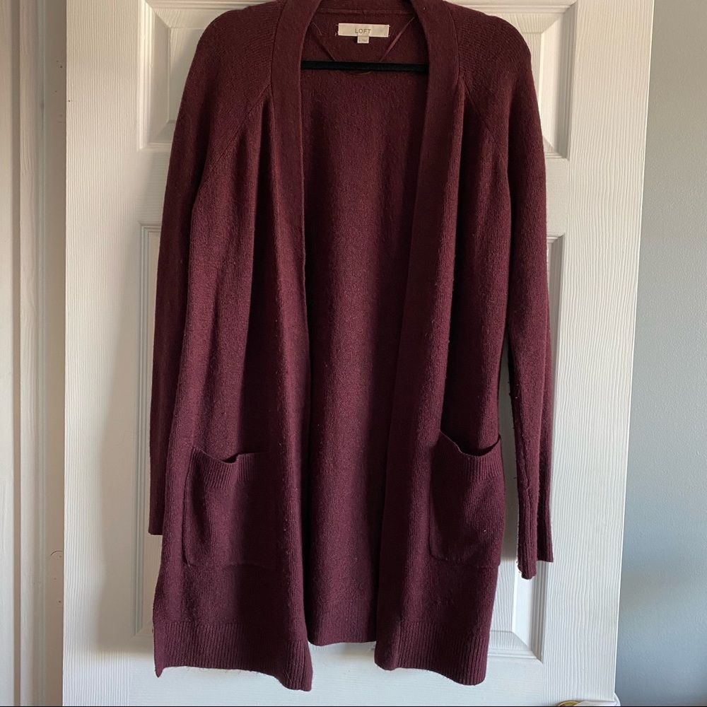 Loft maroon Cardigan size L